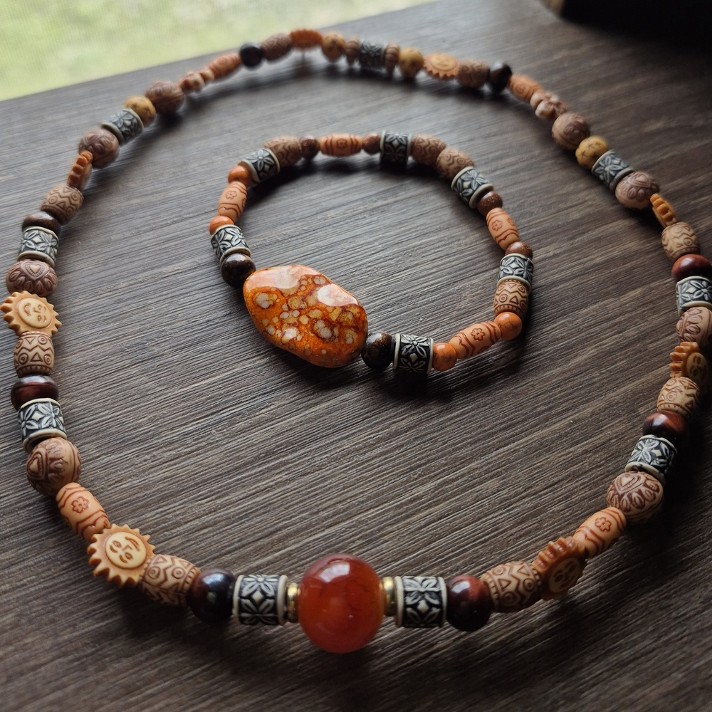 Handamade Carnelian Necklace/Braclet Set!